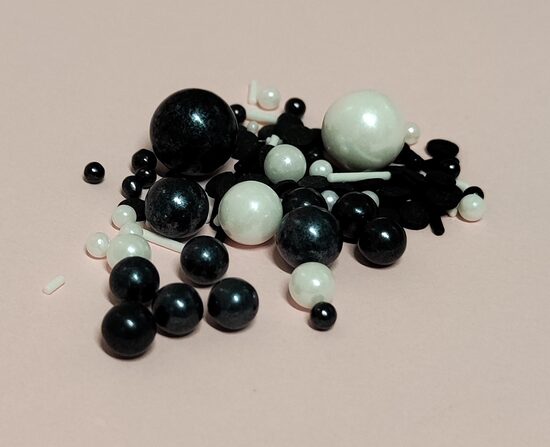 Sprinkles, black and white, 100g